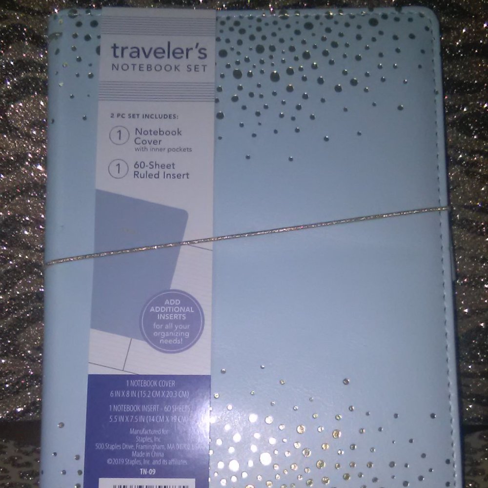 Travelers Notebook 2pc set-Turquoise/Gold